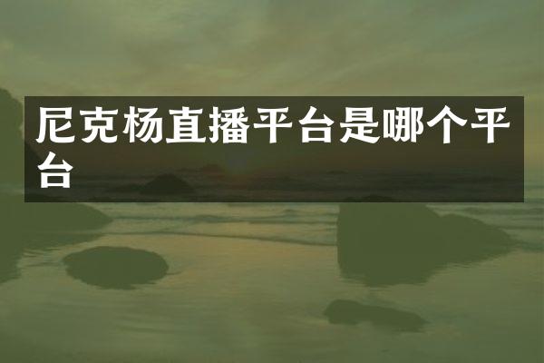 尼克杨直播平台是哪个平台
