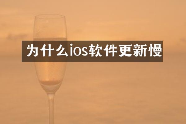 为什么ios软件更新慢