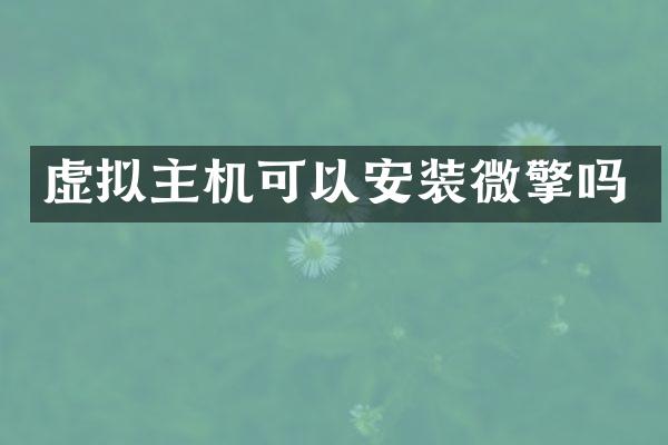 虚拟主机可以安装微擎吗