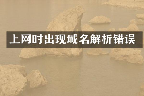 上网时出现域名解析错误
