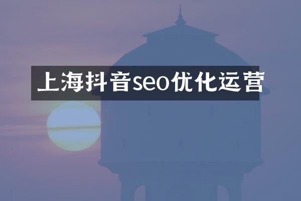 上海抖音seo优化运营