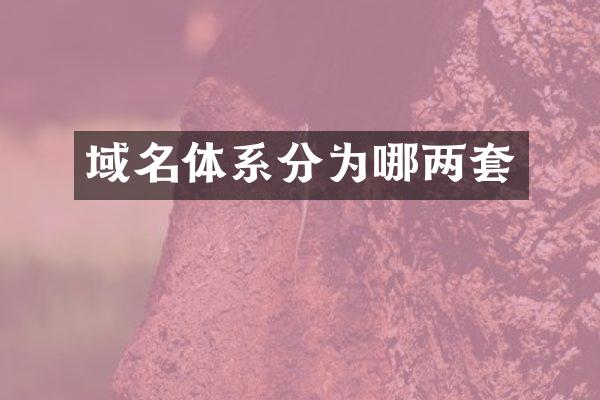 域名体系分为哪两套