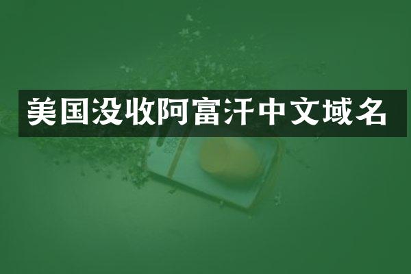 美国没收阿富汗中文域名