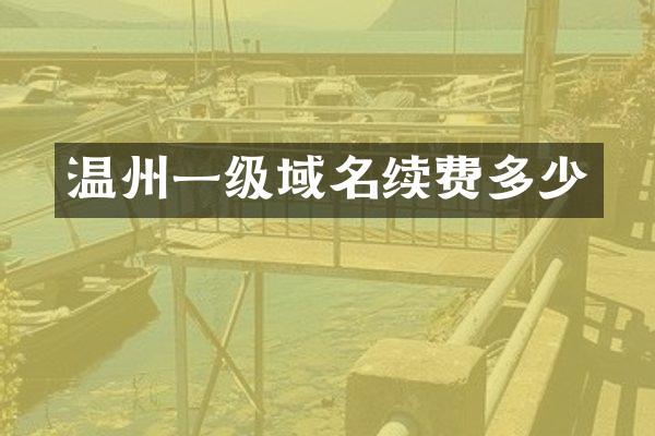 温州一级域名续费多少