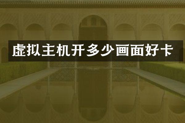 虚拟主机开多少画面好卡