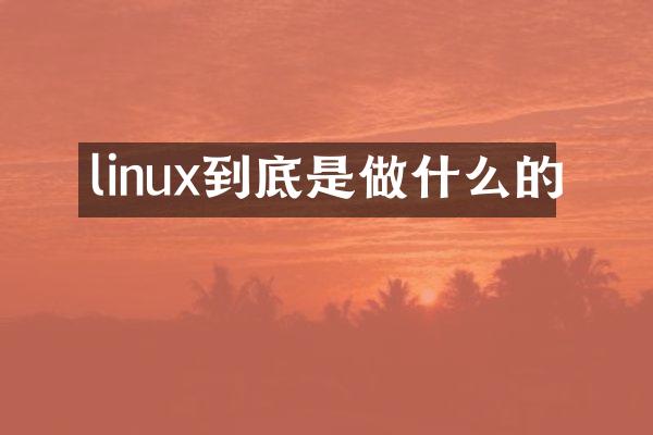 linux到底是做什么的