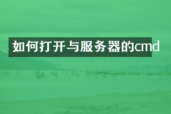 如何打开与服务器的cmd