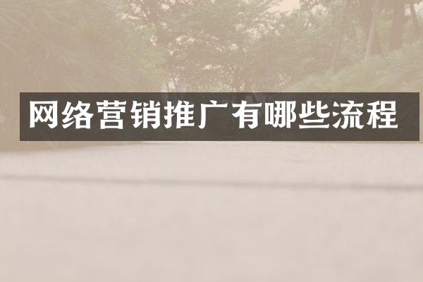 网络营销推广有哪些流程