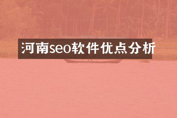 河南seo软件优点分析