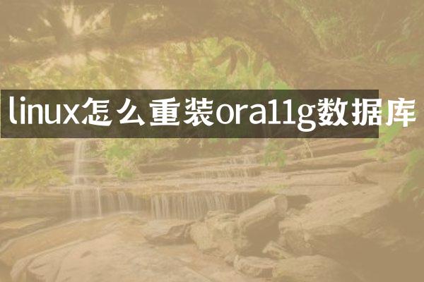 linux怎么重装ora11g数据库