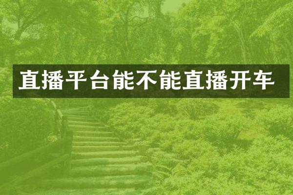 直播平台能不能直播开车