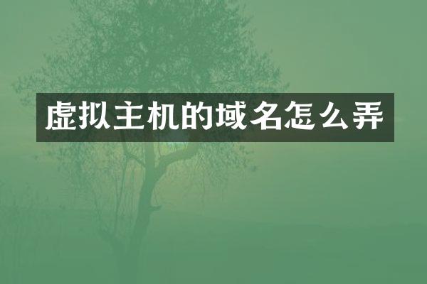 虚拟主机的域名怎么弄