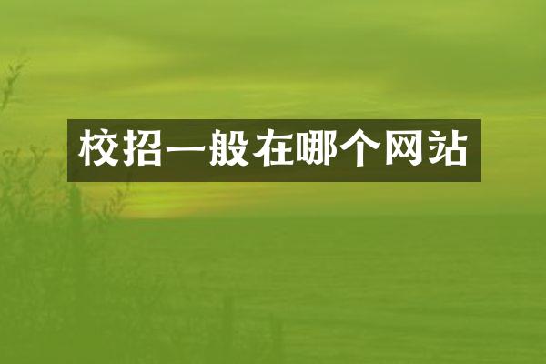 校招一般在哪个网站