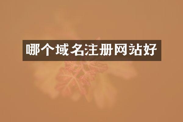哪个域名注册网站好