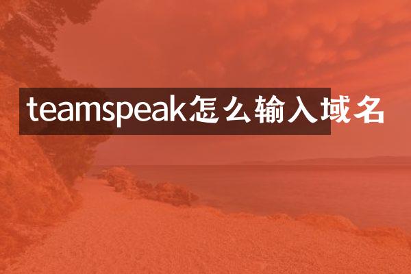 teamspeak怎么输入域名