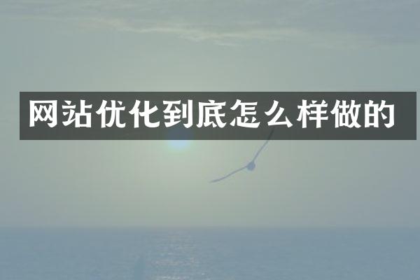 网站优化到底怎么样做的