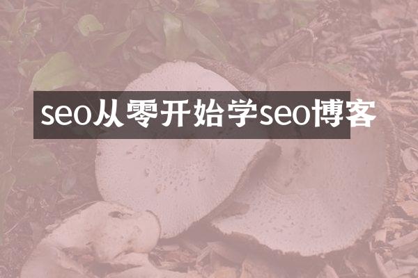 seo从零开始学seo博客