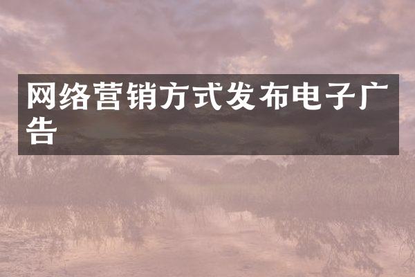 网络营销方式发布电子广告