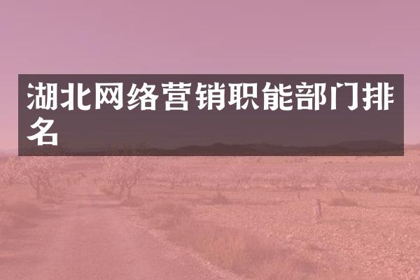 湖北网络营销职能部门排名