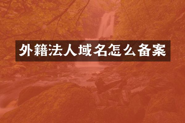 外籍法人域名怎么备案