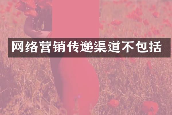 网络营销传递渠道不包括