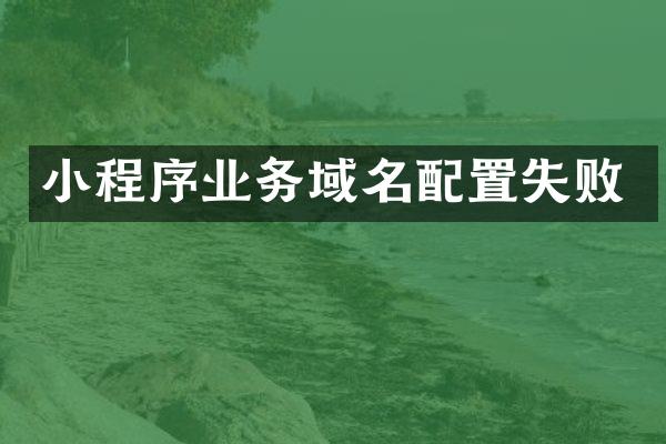 小程序业务域名配置失败