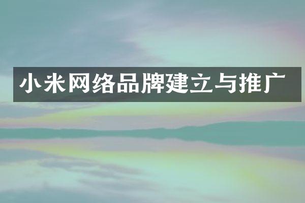 小米网络品牌建立与推广