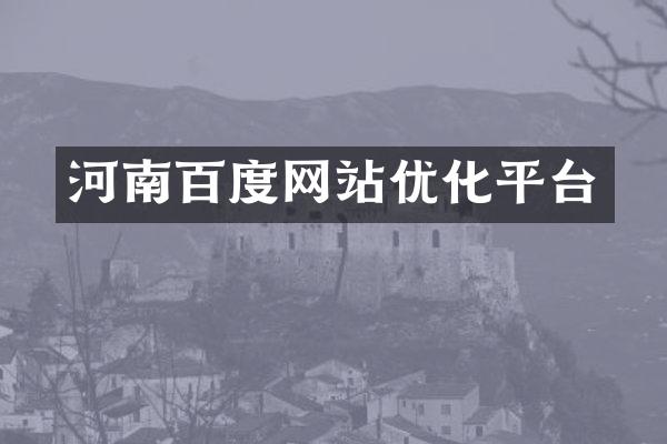 河南百度网站优化平台