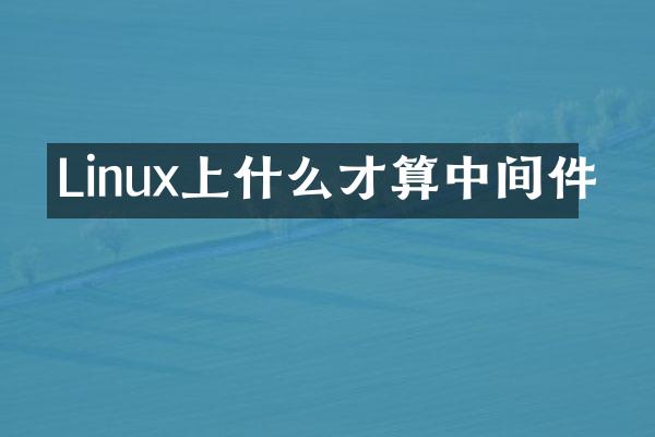 Linux上什么才算中间件