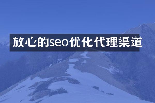 放心的seo优化代理渠道