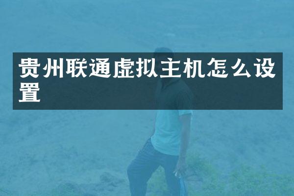贵州联通虚拟主机怎么设置
