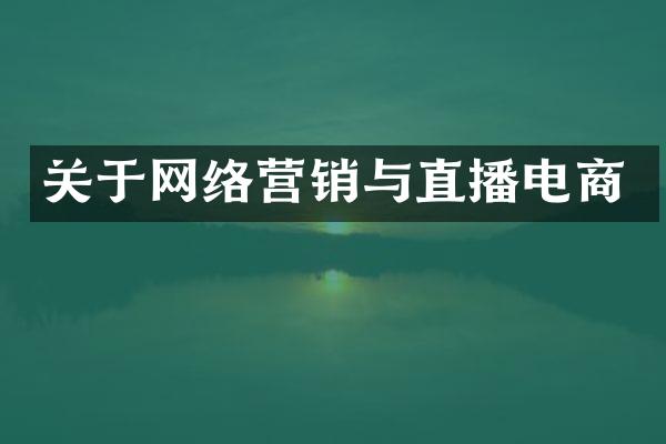 关于网络营销与直播电商