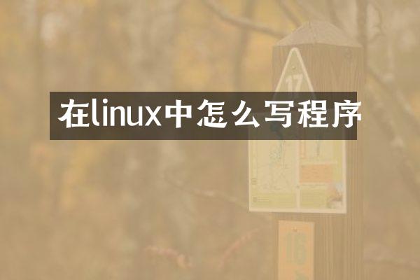 在linux中怎么写程序