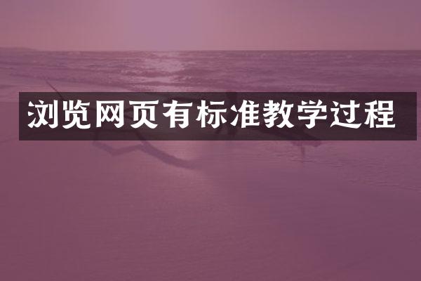 浏览网页有标准教学过程