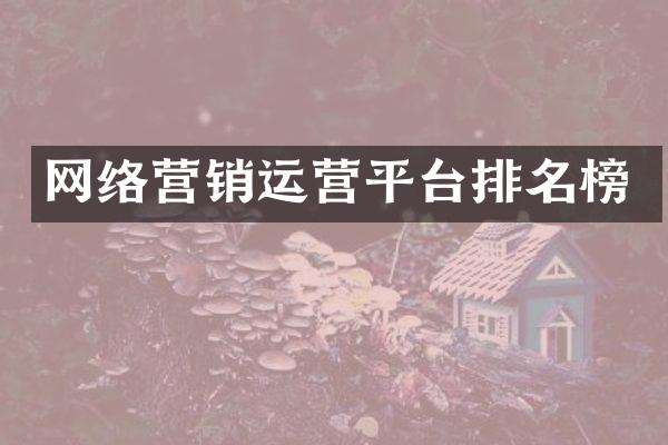 网络营销运营平台排名榜