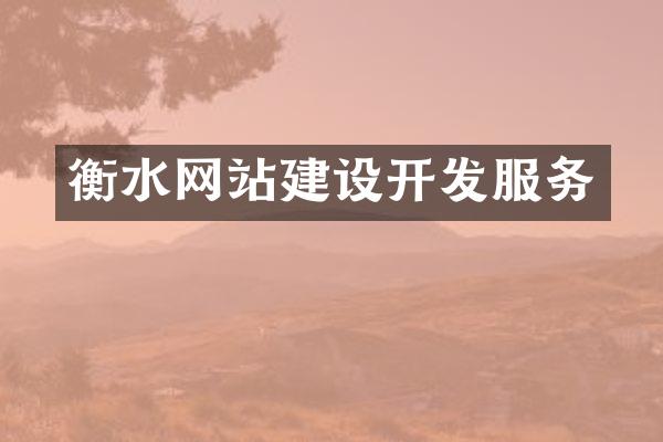 衡水网站建设开发服务