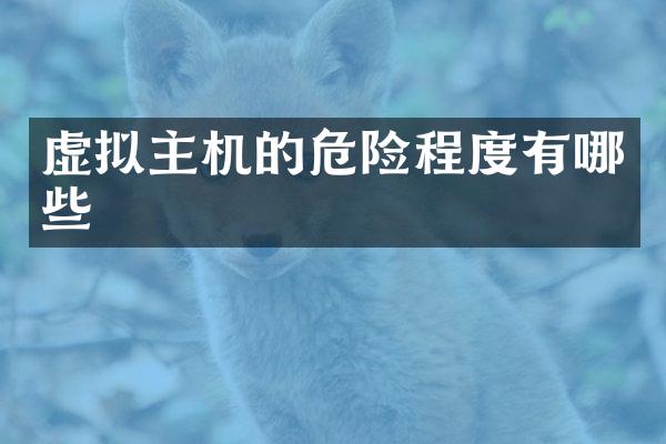 虚拟主机的危险程度有哪些