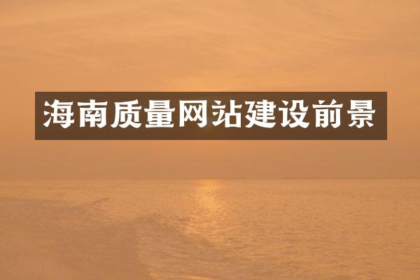 海南质量网站建设前景