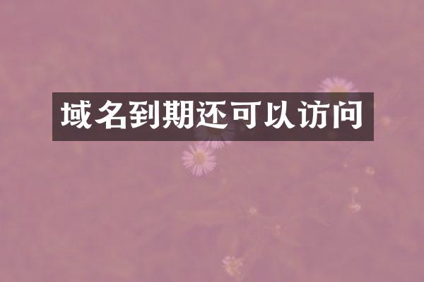 域名到期还可以访问