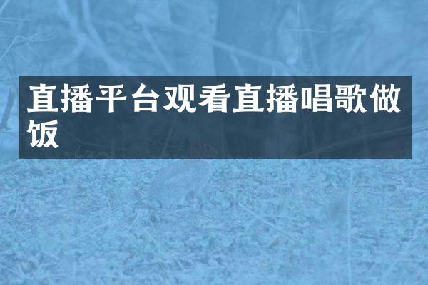 直播平台观看直播唱歌做饭