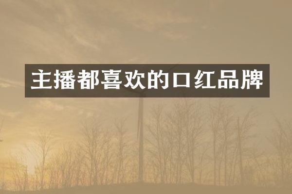 主播都喜欢的口红品牌