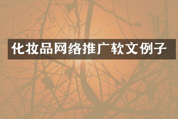 化妆品网络推广软文例子