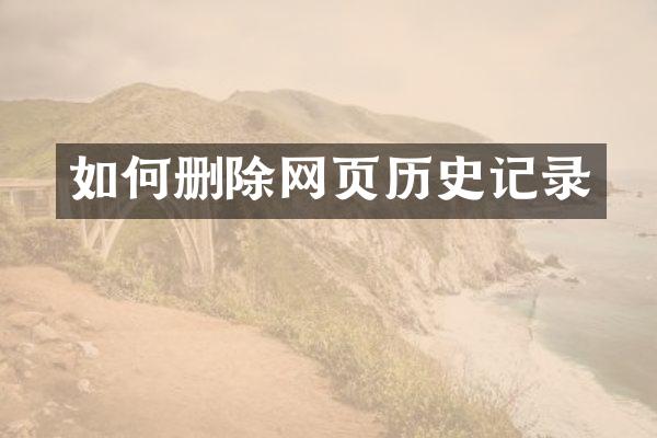 如何删除网页历史记录