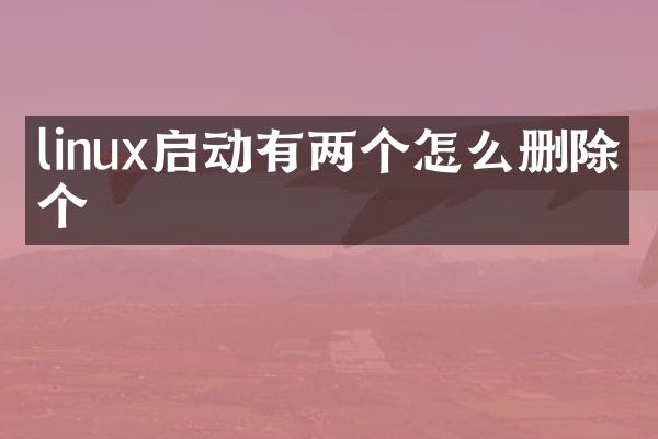 linux启动有两个怎么删除一个