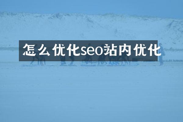 怎么优化seo站内优化