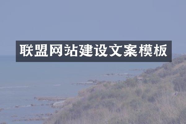 联盟网站建设文案模板