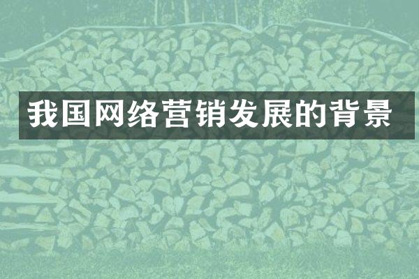 我国网络营销发展的背景