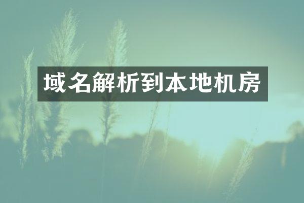 域名解析到本地机房
