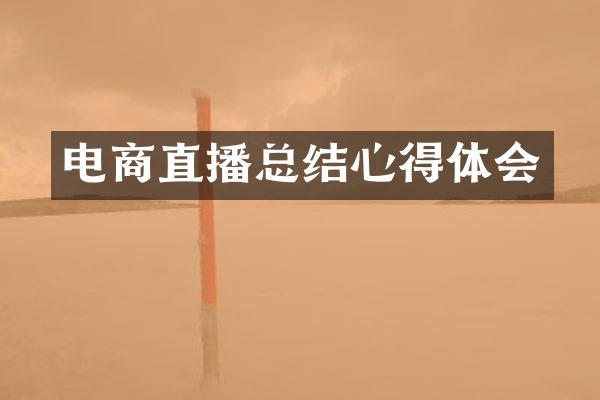电商直播总结心得体会