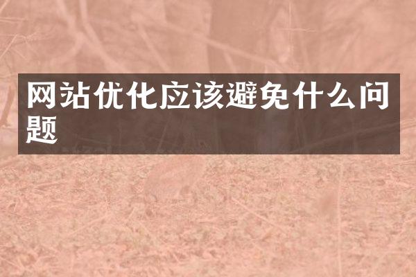 网站优化应该避免什么问题